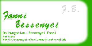 fanni bessenyei business card